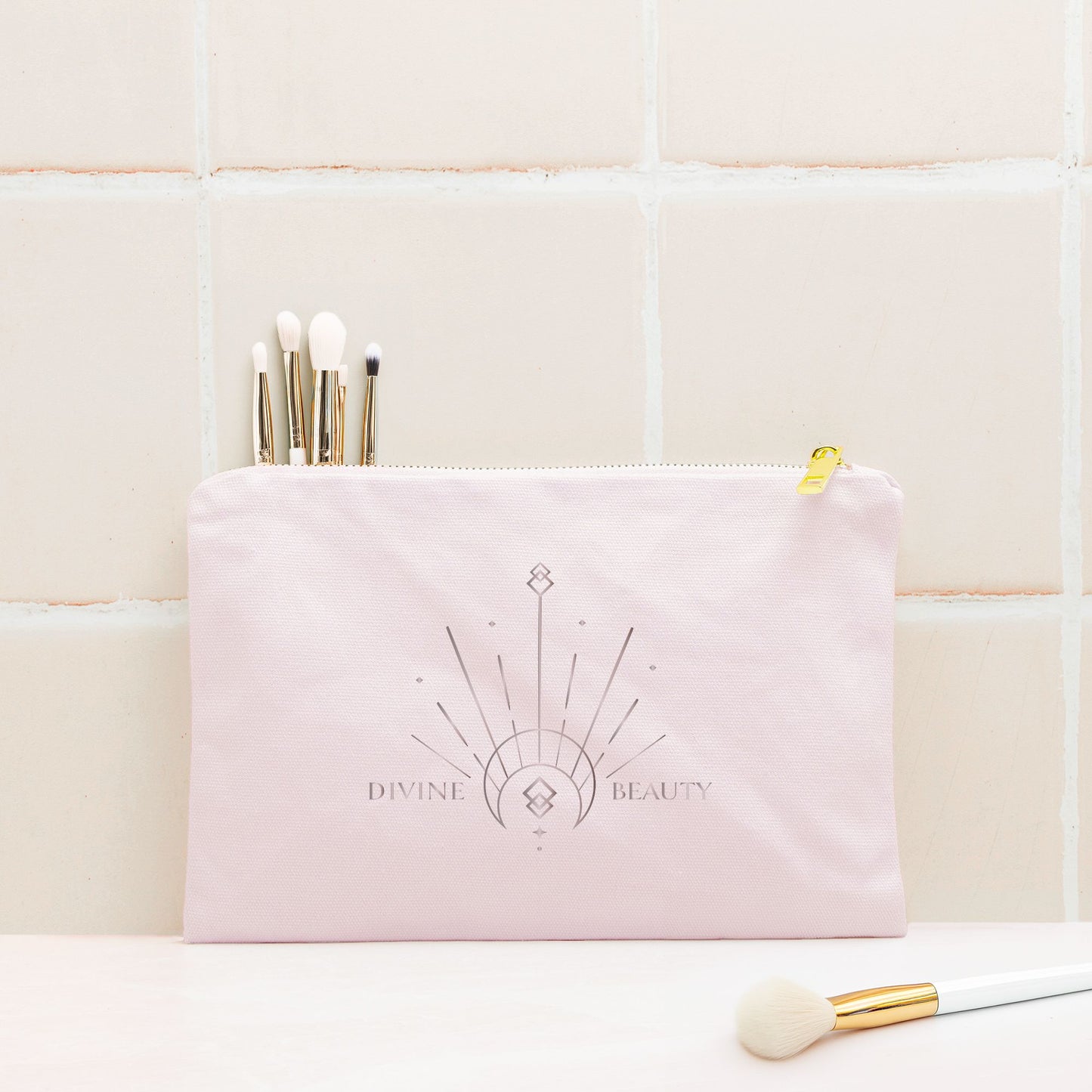 Divine Beauty Canvas Zipper Pouch – 9.5″ x 7″