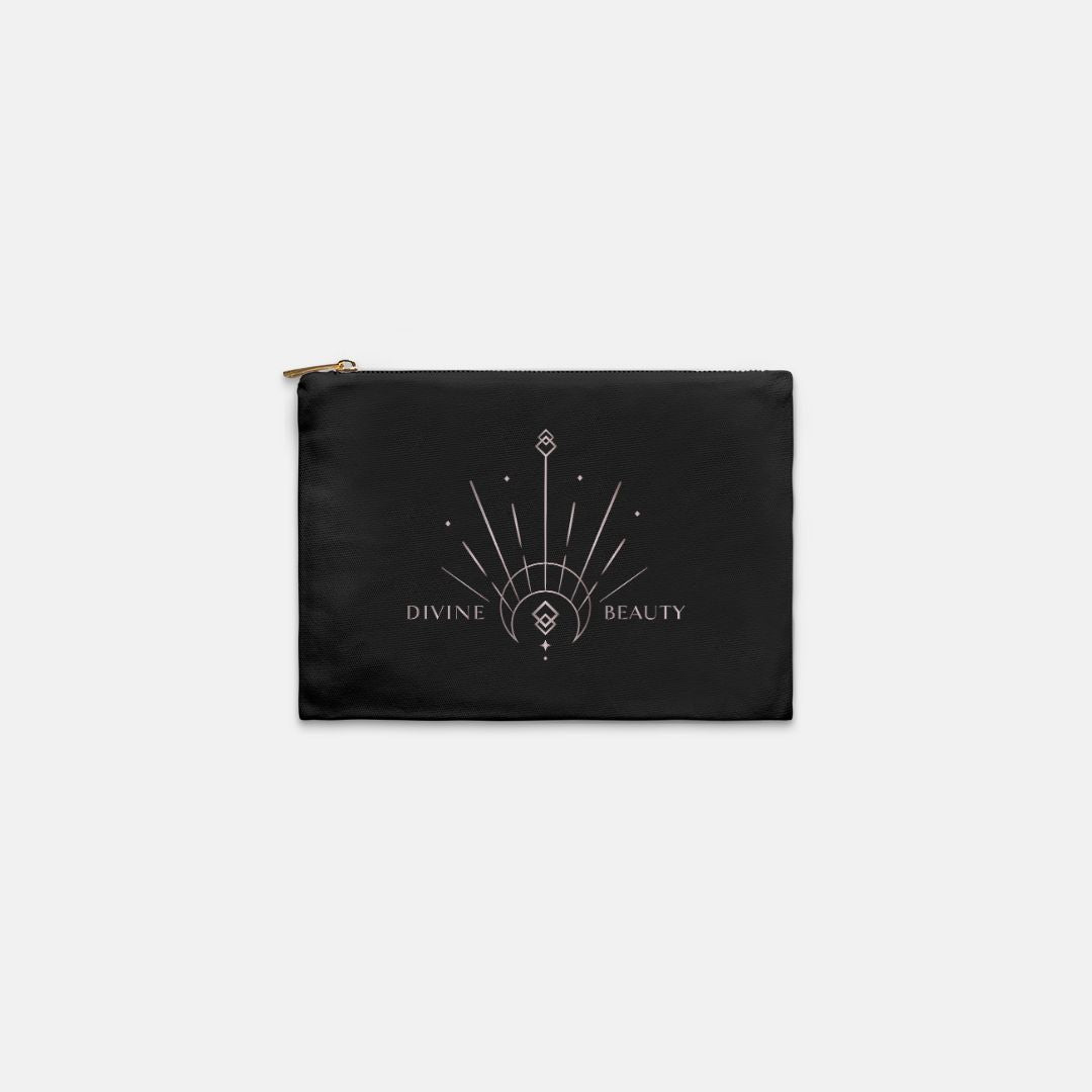 Divine Beauty Canvas Zipper Pouch – 9.5″ x 7″